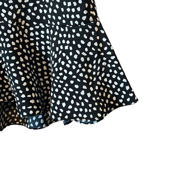 Nasty Gal Skirt Black White‎ Polka Dot Ruffle Asymmetrical Midi US 10 - Picture 5 of 6
